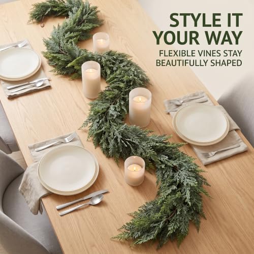Gradient Christmas Garland - 1PC 6FT Artificial Cedar Holiday Decor