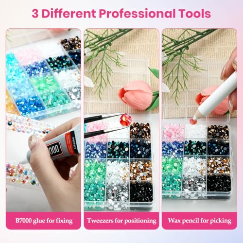 HORHIZA Resin Jelly Rhinestones Bedazzling Kit with B7000 Glue and Tools