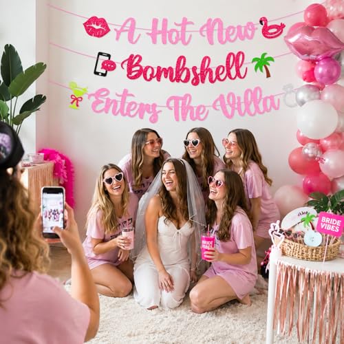 Bombshell Enters The Villa 3-Tier Banner - Bachelorette Party Decor