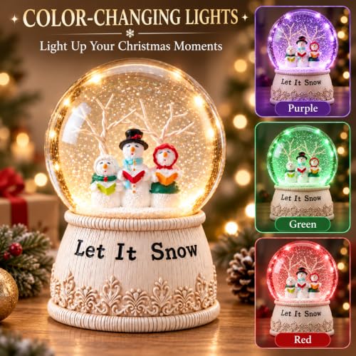 Snowman Musical Snow Globe with Glittering Snowfall - Christmas Decor - Variation of THIS listing