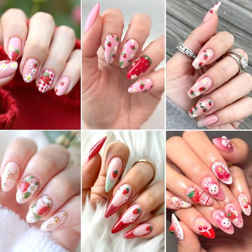 3D Embossed Floral Nail Art Stickers Daisy Strawberry Cherry Decals