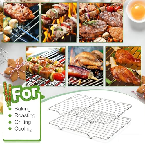 Stainless Steel Cooling Rack Set - 2 Pack 11.8" & 8.07" for Baking