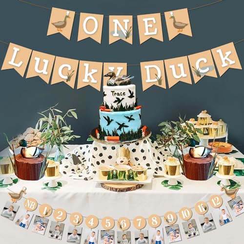 One Lucky Duck Birthday Party Decorations Set for 1st Birthday