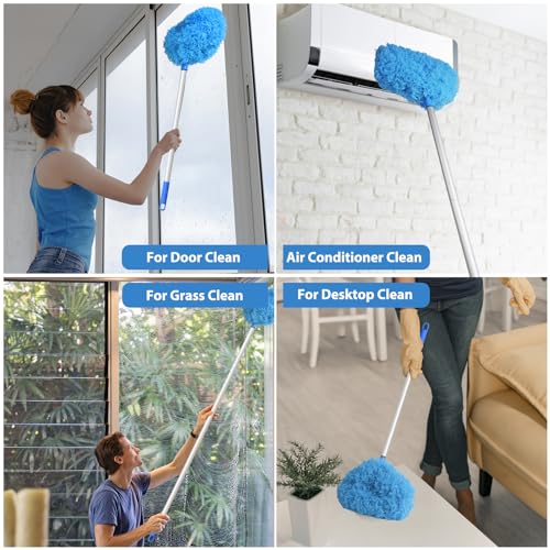 FONUNO Telescopic Ceiling Fan Duster - Adjustable Pole (Blue)