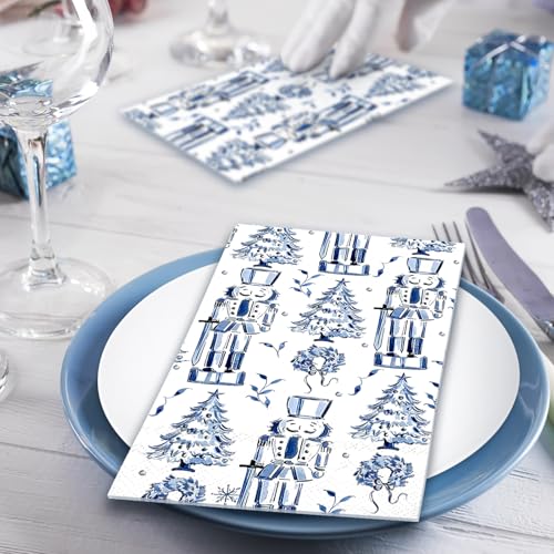 Christmas Chinoiserie Nutcracker Guest Napkins - 40 Disposable Paper Hand Towels