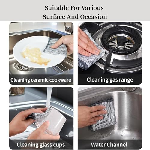 Mercobay Multipurpose Non-Scratch Wire Dishwashing Rags - 5pcs