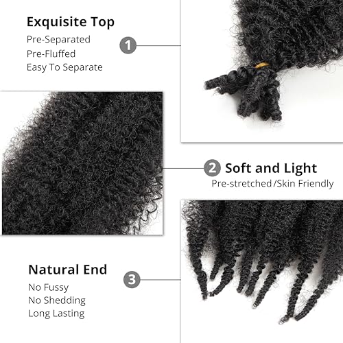 Orientfashion Pre-Fluffed Spring Afro Twist Hair Extensions 16 Inch 3 Packs