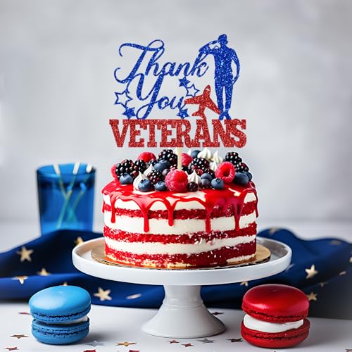 Thank You Veterans Cake Topper | Patriotic Party Decoration