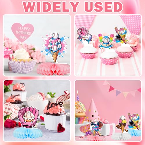 9-Piece Baseball Ice Cream Party Decorations Set for Kids