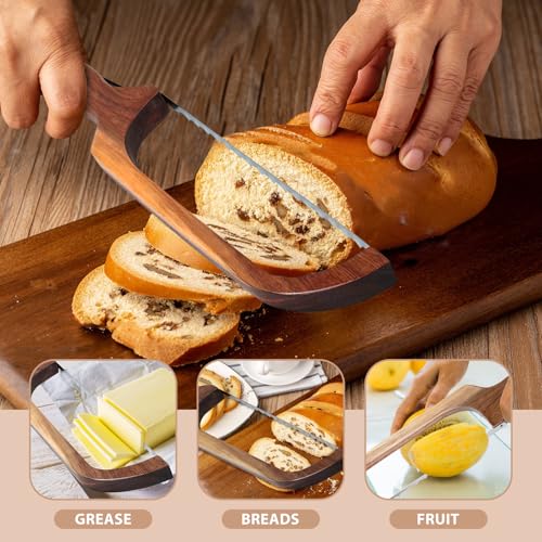 HOTTOR Acacia Wood Sourdough Bread Knife - 16" Serrated Slicer