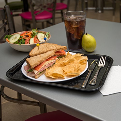Carlisle Cafe Tray 10 x 14 Inches, Black, Durable Polypropylene Fast Food & Cafeteria Tray (0.6" x 0.5" x 0.2")