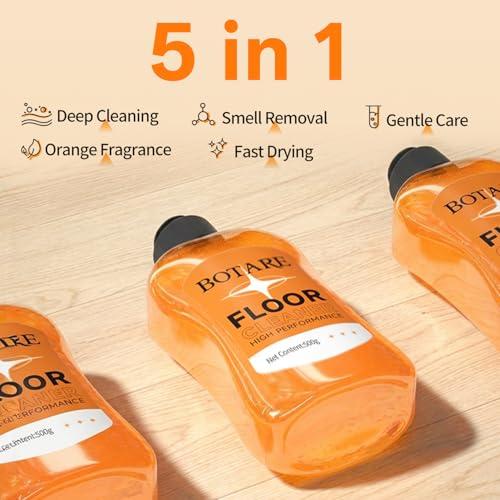 Botare Orange Floor Cleaner Liquid with Cleaning Cloth - 17.6 Fl Oz