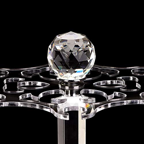 SHTWX Elegant Desktop Crystal Glass Stemware Rack/Rotate 8 Wine Glass Storage Holder Stand Air Drying Rack