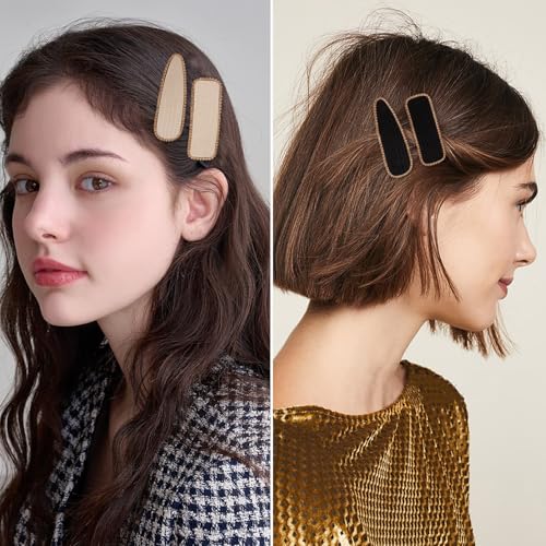 CURASA Rhinestone Snap Hair Clips 6PCS Elegant Crystal Barrettes