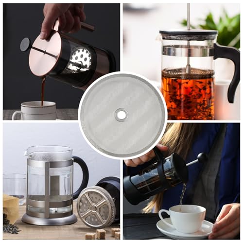 6 Pack French Press Replacement Filters - 4 Inch Stainless Steel Mesh