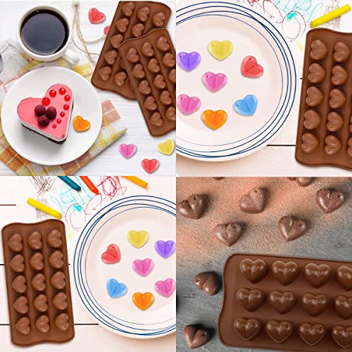 ROTDAM 15-Cavity Heart Silicone Chocolate Mold 2-Pack for Candy & Wax Melts