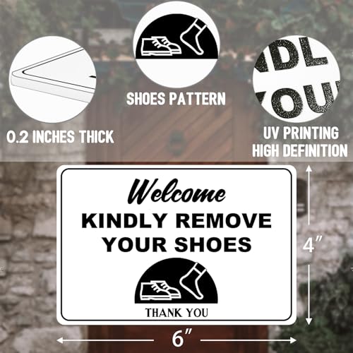 2-Pack Kindly Remove Your Shoes Sign - 6x4 Inch Acrylic for Home & Office