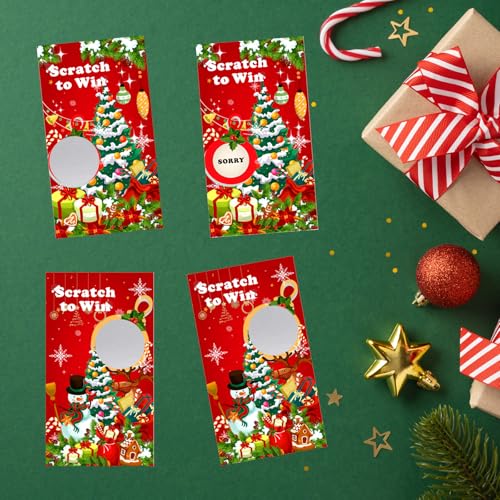 Christmas Scratch Off Cards 40-Pack - Holiday Party Games for Adults and Kids
