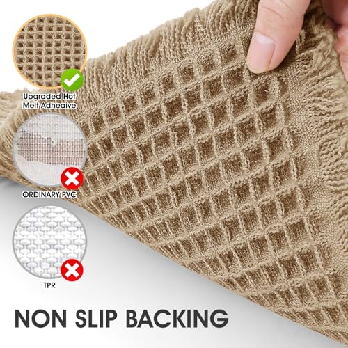 Waffle Bath Mat Beige 32"x20" - Soft Non-Slip Boho Rug
