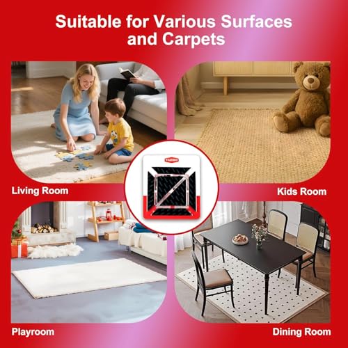 12Pcs Rug Grippers Set - Non-Slip Carpet Tape & Corner Pads for Hardwood & Tile Floors