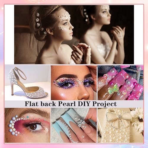 RODAKY 3000Pcs 3mm Flatback Half Pearls for Nail Art and Crafting