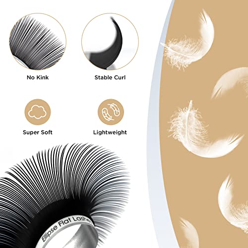 LASHVIEW Ellipse Flat Eyelash Extensions 0.20mm C Curl 14mm Black