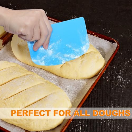 3-Piece Plastic Dough Scraper Set - Flexible Kitchen Tool for Baking