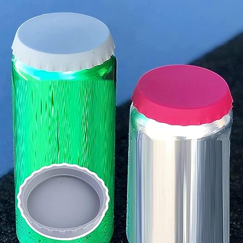 Blue Silicone Can Covers - Set of 2 Leak-Proof Lids for Cans