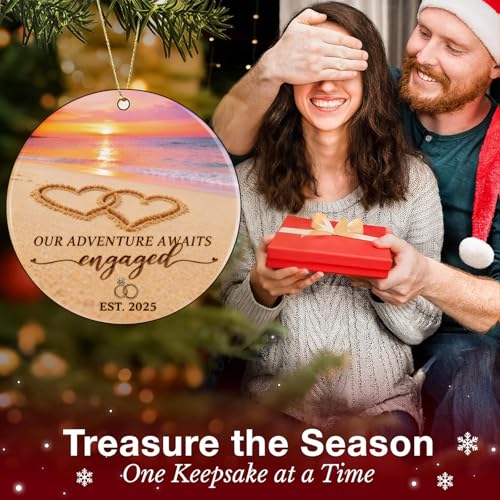 2025 Engagement Ornament for Couples - Our Adventure Awaits