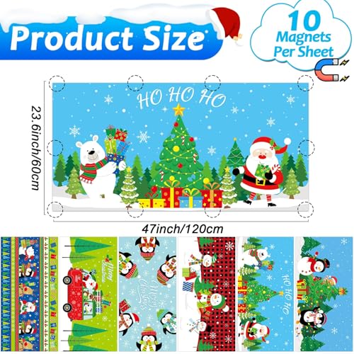Magnetic Fluorescent Light Covers for Classroom Ceiling Lights - Christmas Snowman Decor, 4x2 Feet, Pack of 6