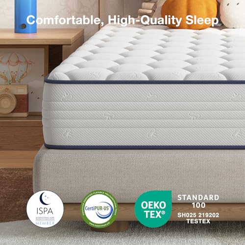 Novilla 6 Inch Twin Mattress,Bonnell Spring Hybrid Mattresses for Spine Support & Cooling Comfort - Twin Bed Mattress,Adaptive Foam Layer with Medium Firm- CertiPUR-US Certified for Youth/Guest Rooms