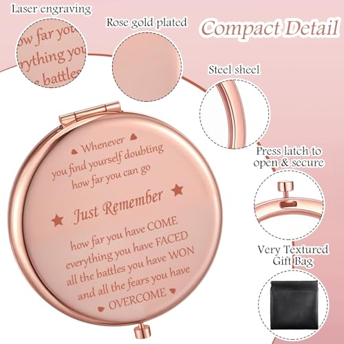 Weysat Pocket Hug Compact Mirror - Rose Gold Double Sided 1x/2x Magnifying