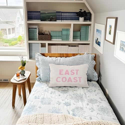 Pink East Coast Throw Pillow Cover 12x20 - Coastal Decor