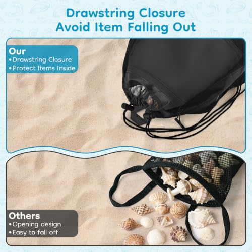 BROTOU Mesh Beach Bag with Drawstring Closure – Lightweight & Durable