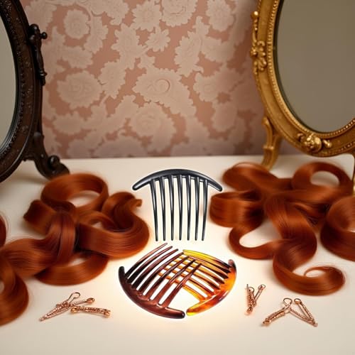 Senyango 4-Pack French Hair Side Combs, 7-Tooth Twist Hair Clips for Women