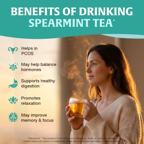 Spearmint Tea Bags - 40 Count | Refreshing Non-GMO Herbal Tea