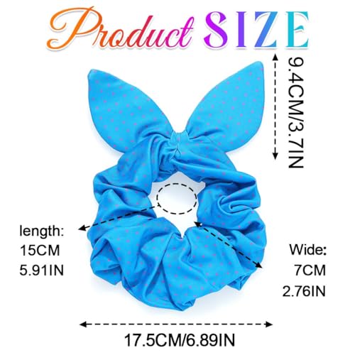 CAKURE Light Up Bunny Ear Hair Scrunchies LED Polka Dot Hair Ties