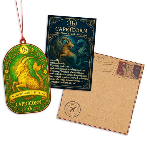 Capricorn Zodiac Suncatcher Acrylic Keepsake Gift with Card