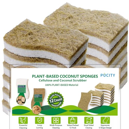 Natural Eco-Friendly Dish Sponges - Biodegradable Plant-Based Kitchen Cleaning Pads