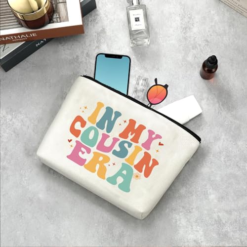 In My Cousin Era Makeup Bag - Linen Cosmetic Pouch Gift for Women