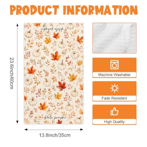 MUBIAO Fall Kitchen Towels Set of 2 - 13.5x23.5 Inch Decorative Hand Towels
