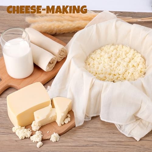 FUMILE 15-Pack Reusable Organic Cotton Cheesecloth, 20x20 Inch Straining Cloth