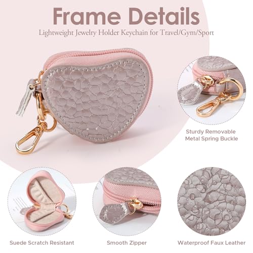 Heart-Shaped Jewelry Ring Holder Keychain for Travel & Gym