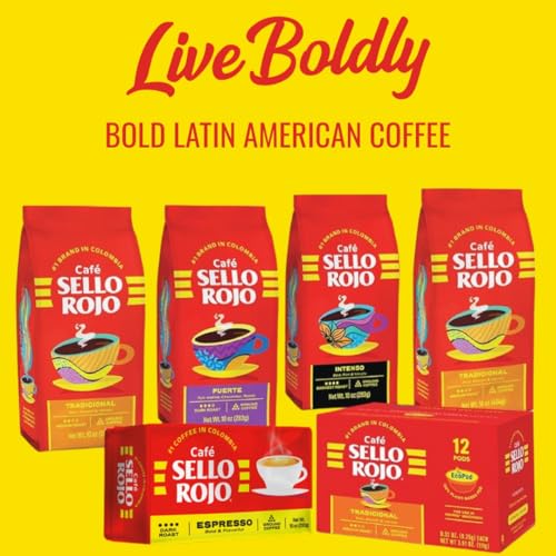 Sello Rojo Medium Roast Ground Coffee, 10 oz - Authentic Colombian Flavor