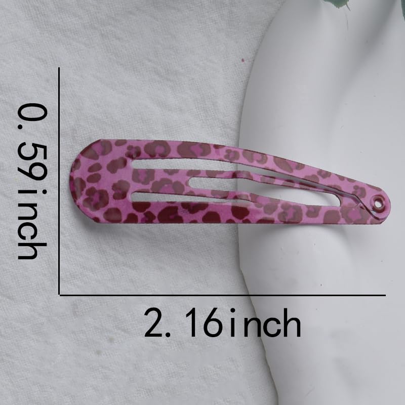 Leopard Print Snap Hair Clips Y2k Metal Barrettes for Women Girls