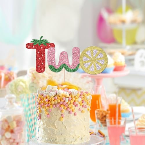 Kaoenla Glitter Fruit Cake Topper for Baby Showers & Birthdays