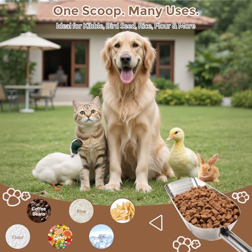 304 Stainless Steel Dog & Cat Food Scoop - 1 Cup Measuring Tool