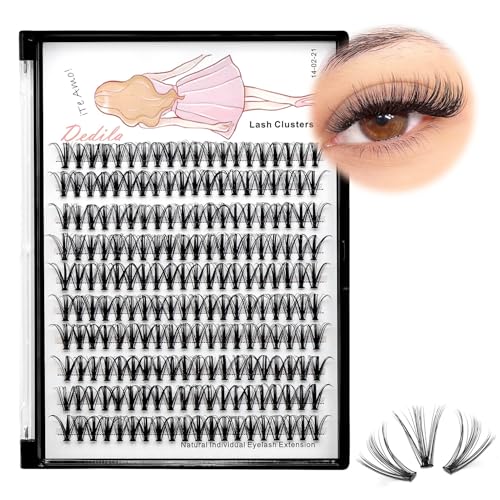 Dedila Individual Cluster False Eyelashes 20D D Curl Natural Soft Black DIY