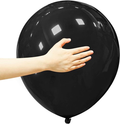 Black Balloons 18 Inch - Large Latex Helium Balloons for Halloween & Birthday Party Decor | 12 Pack