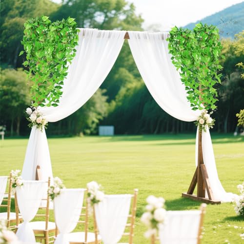 2pcs Artificial Pothos Vines - Waterproof Fake Hanging Plants for Indoor/Outdoor Decor